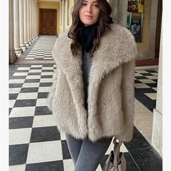 Faux Fur Coat women blazer jacket - Picture 3 of 5